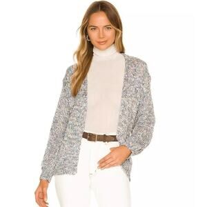 Lovers and Friends Rainbow Pastel Chunky Knit Multi Colored Cardigan Size Medium